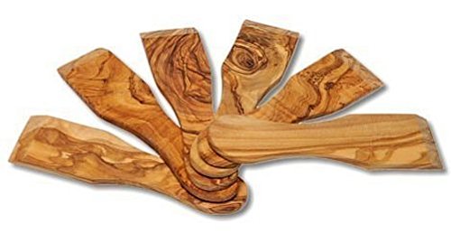 6 edle Raclettespachtel aus Olivenholz